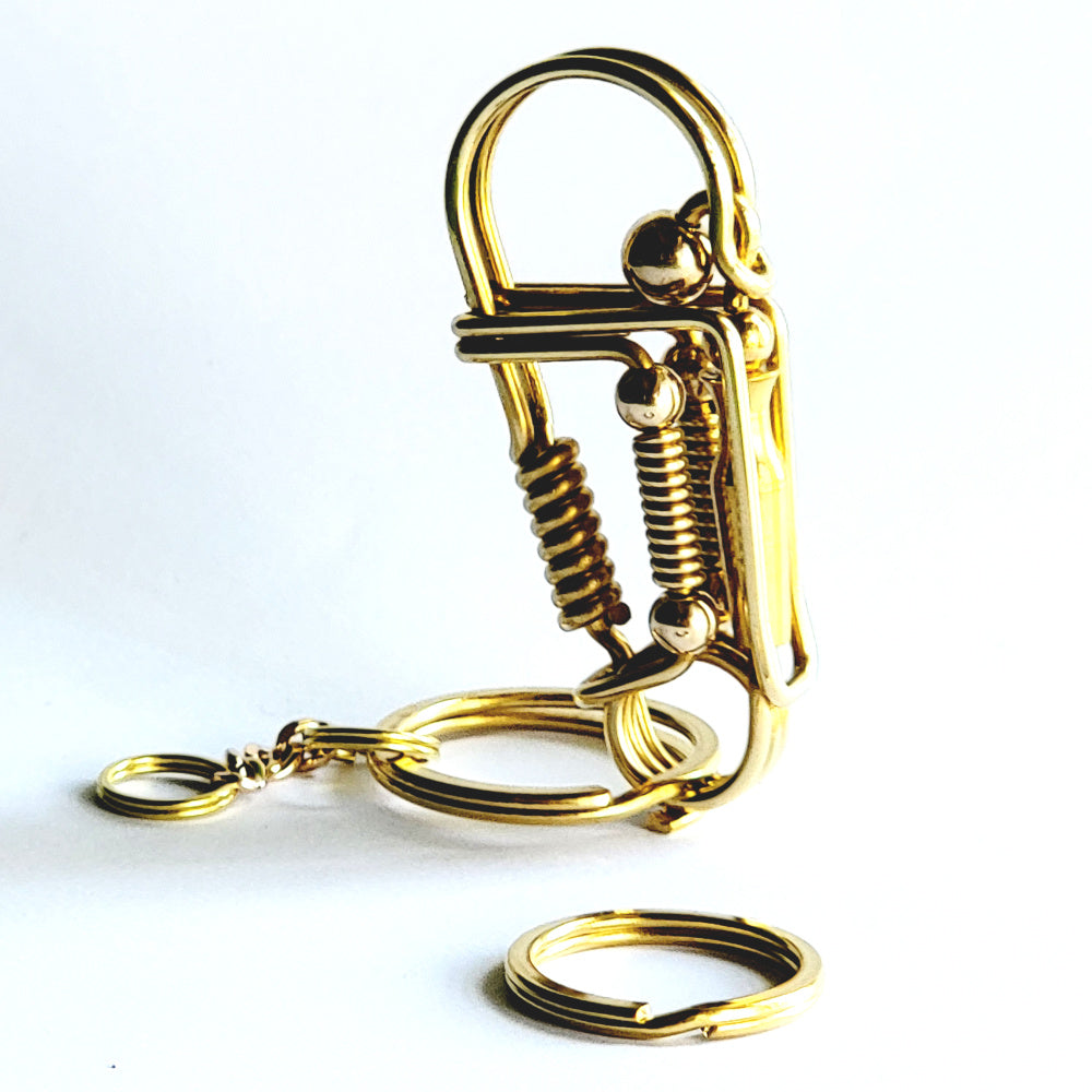 Golden Brass Cute Vase Wire Key chain Hook For Women Men