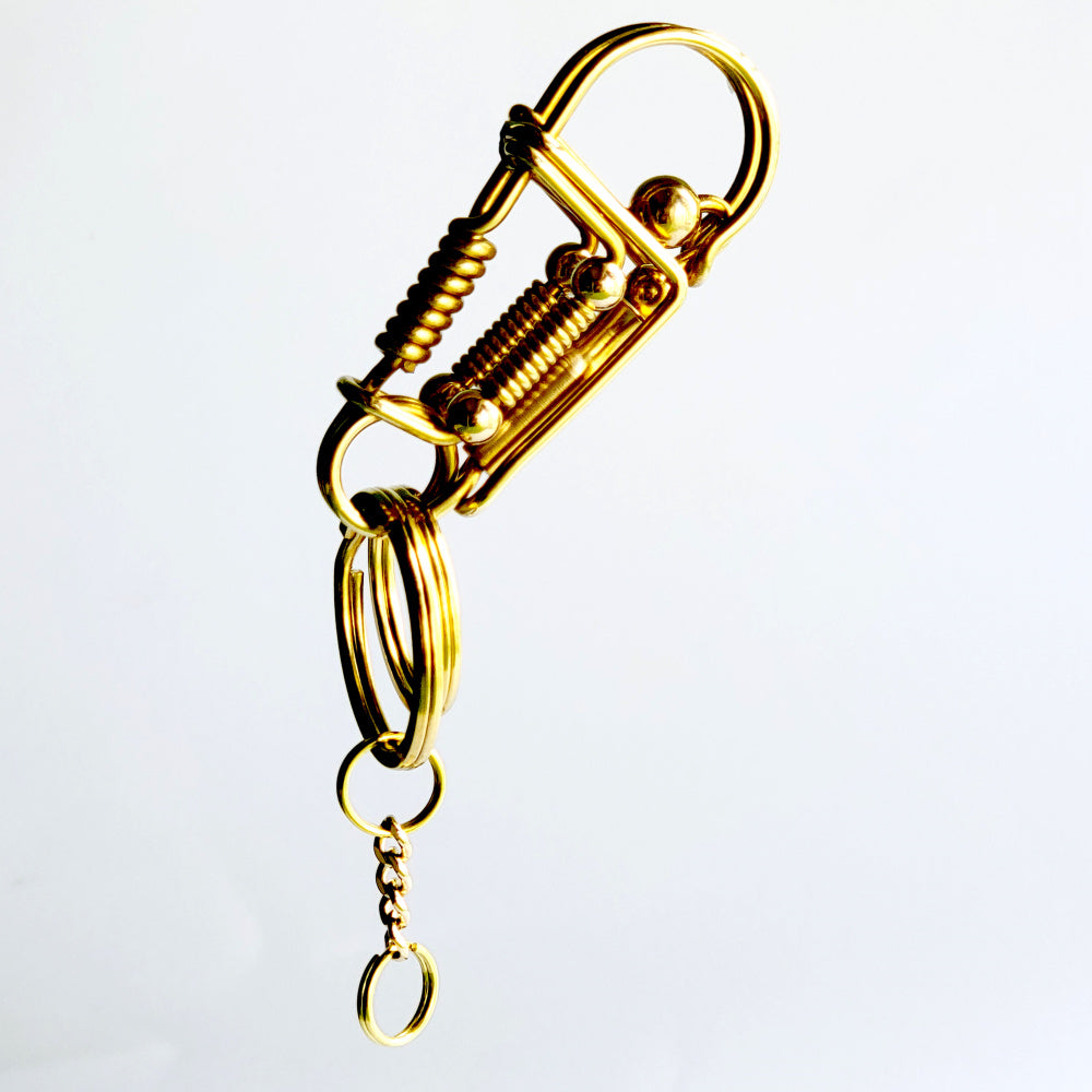 Golden Brass Cute Vase Wire Key chain Hook For Women Men