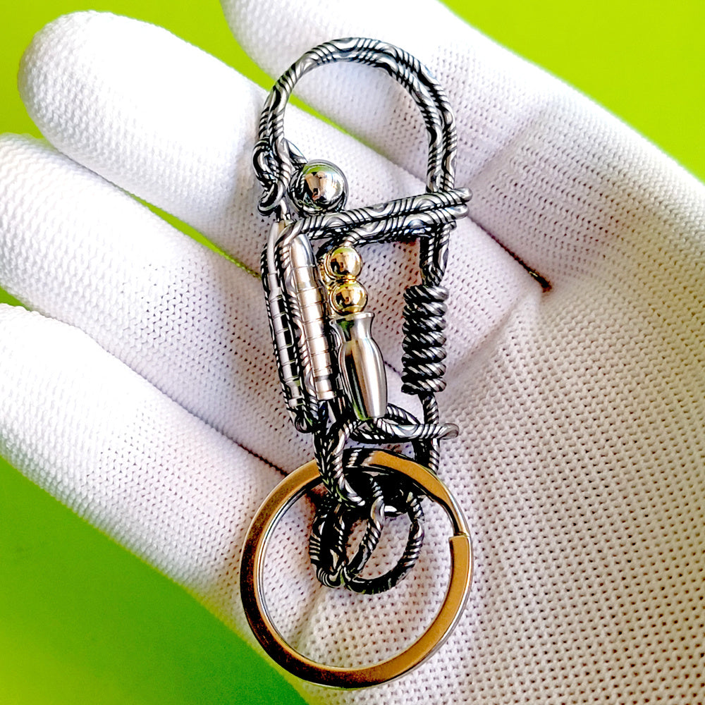 Wire Wrapping Bullet Keychain Hooks - Creative Unique Carve Pattern Gifts