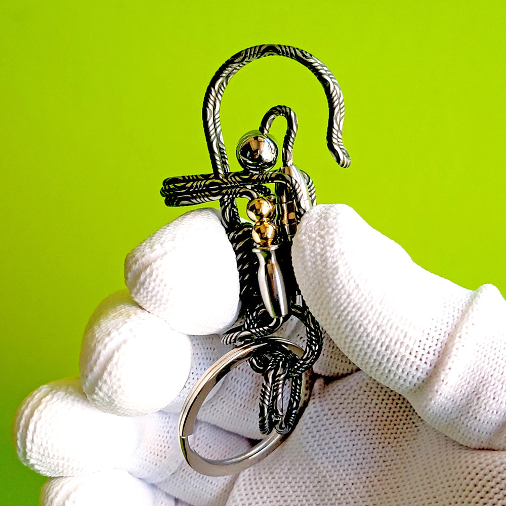 Wire Wrapping Bullet Keychain Hooks - Creative Unique Carve Pattern Gifts