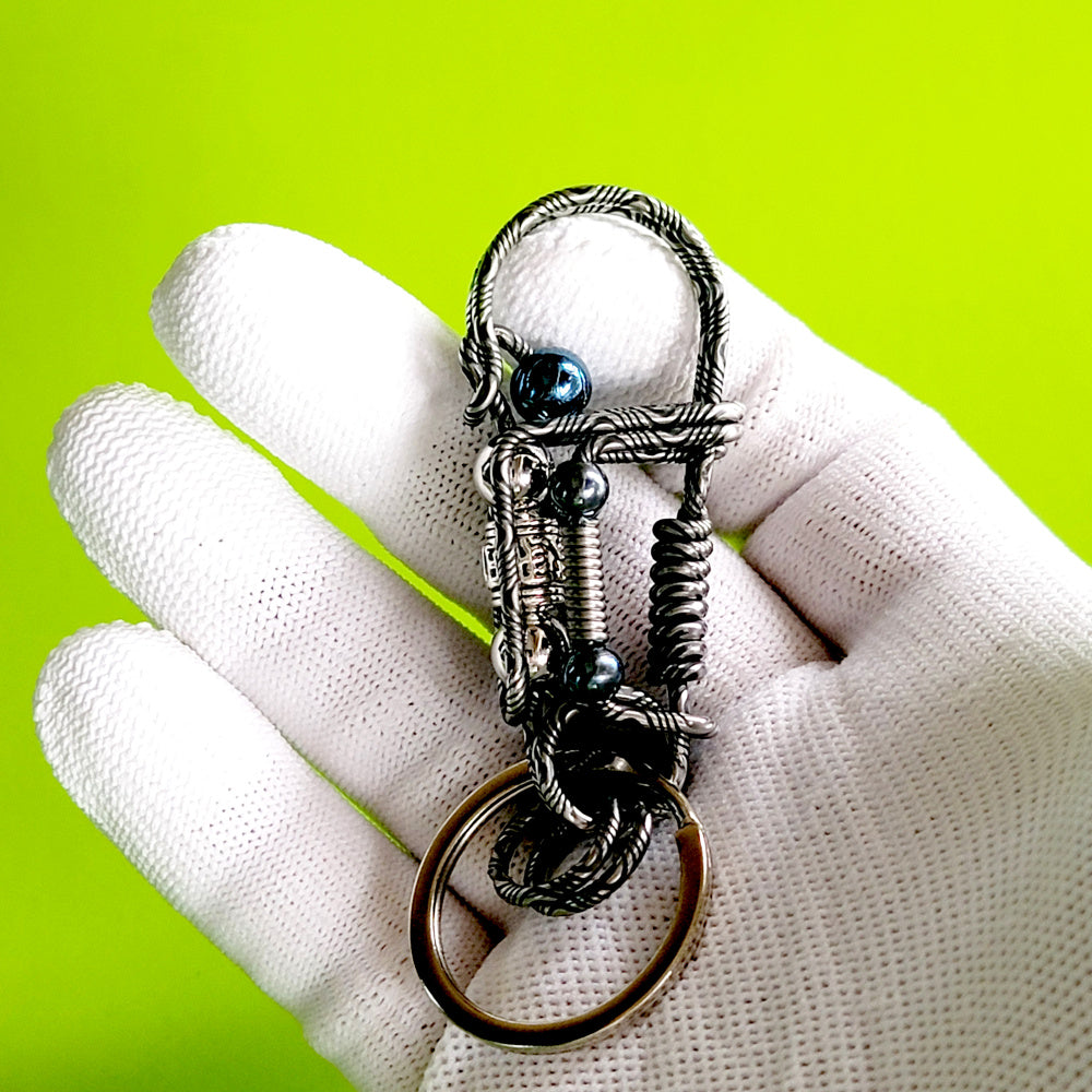 Creative novelty gift-wire wrapped key ring hook