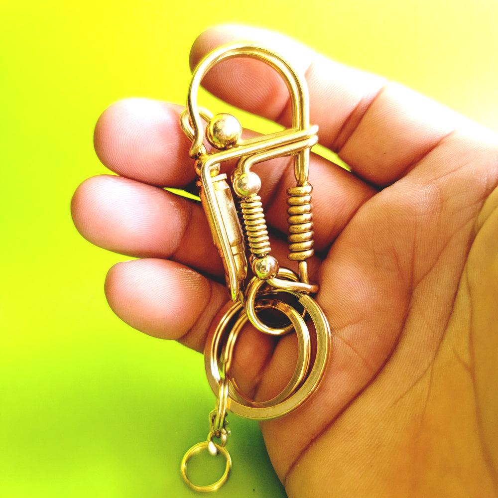 Schlüsselanhänger mit Messingkugeln und Drahthaken für Männer