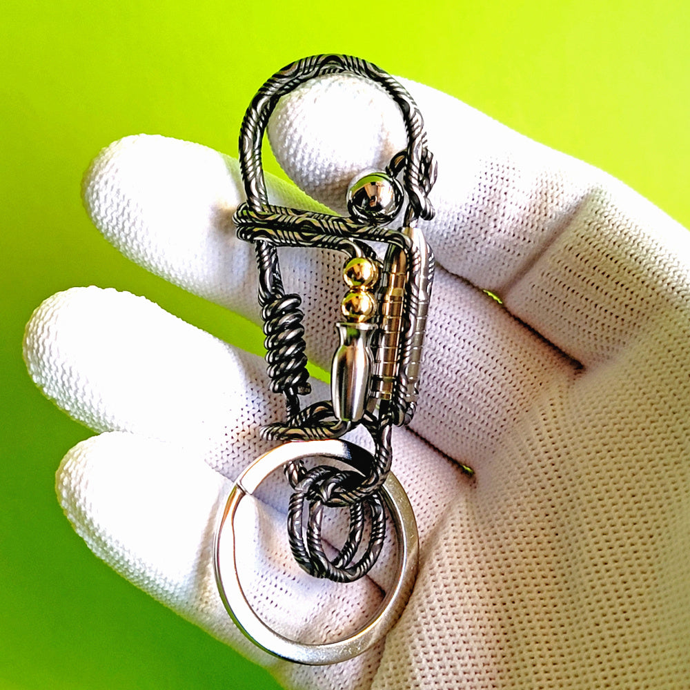 Wire Wrapping Bullet Keychain Hooks - Creative Unique Carve Pattern Gifts