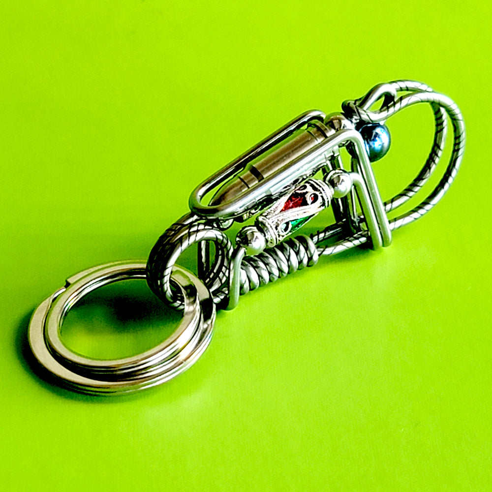 Exquisite Creative Wire Wrap Motorcycle Key Hook Bullet Style