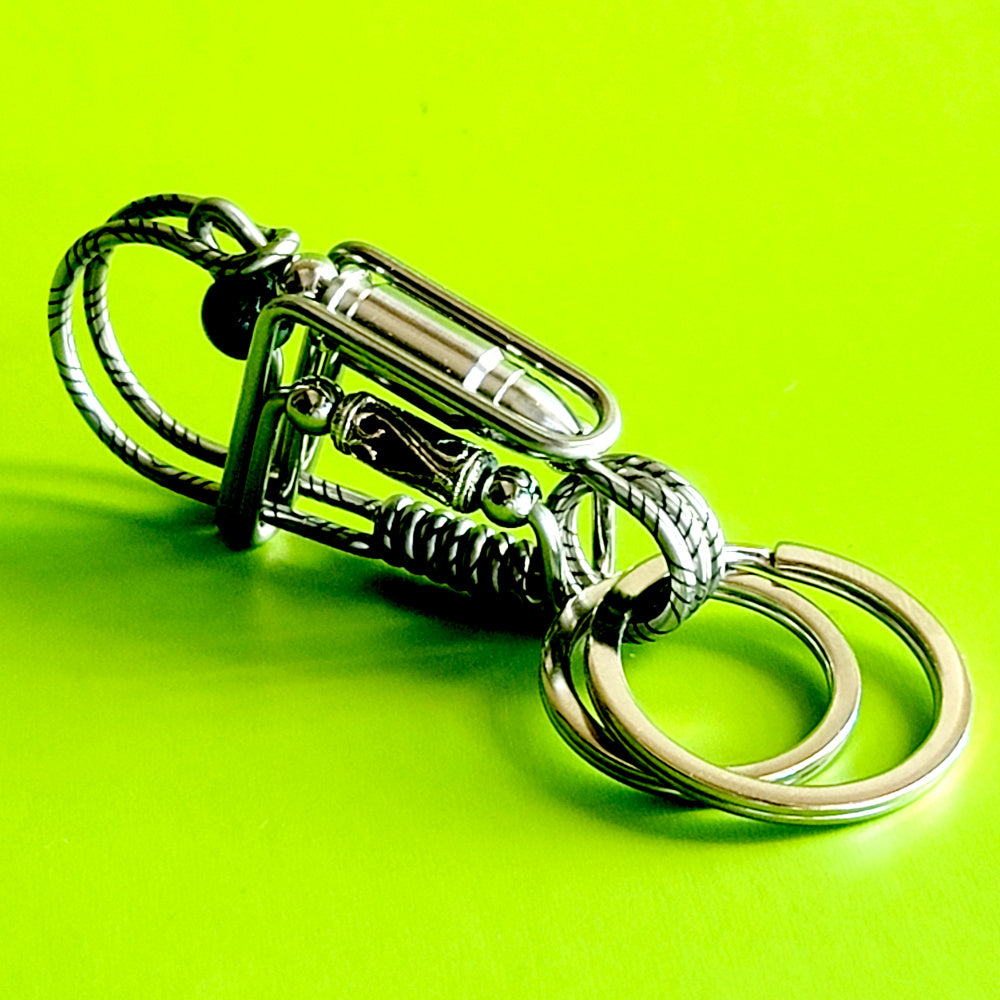 Exquisite Creative Wire Wrap Motorcycle Key Hook Bullet Style