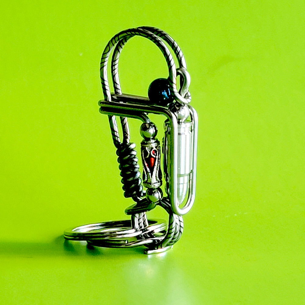 Exquisite Creative Wire Wrap Motorcycle Key Hook Bullet Style