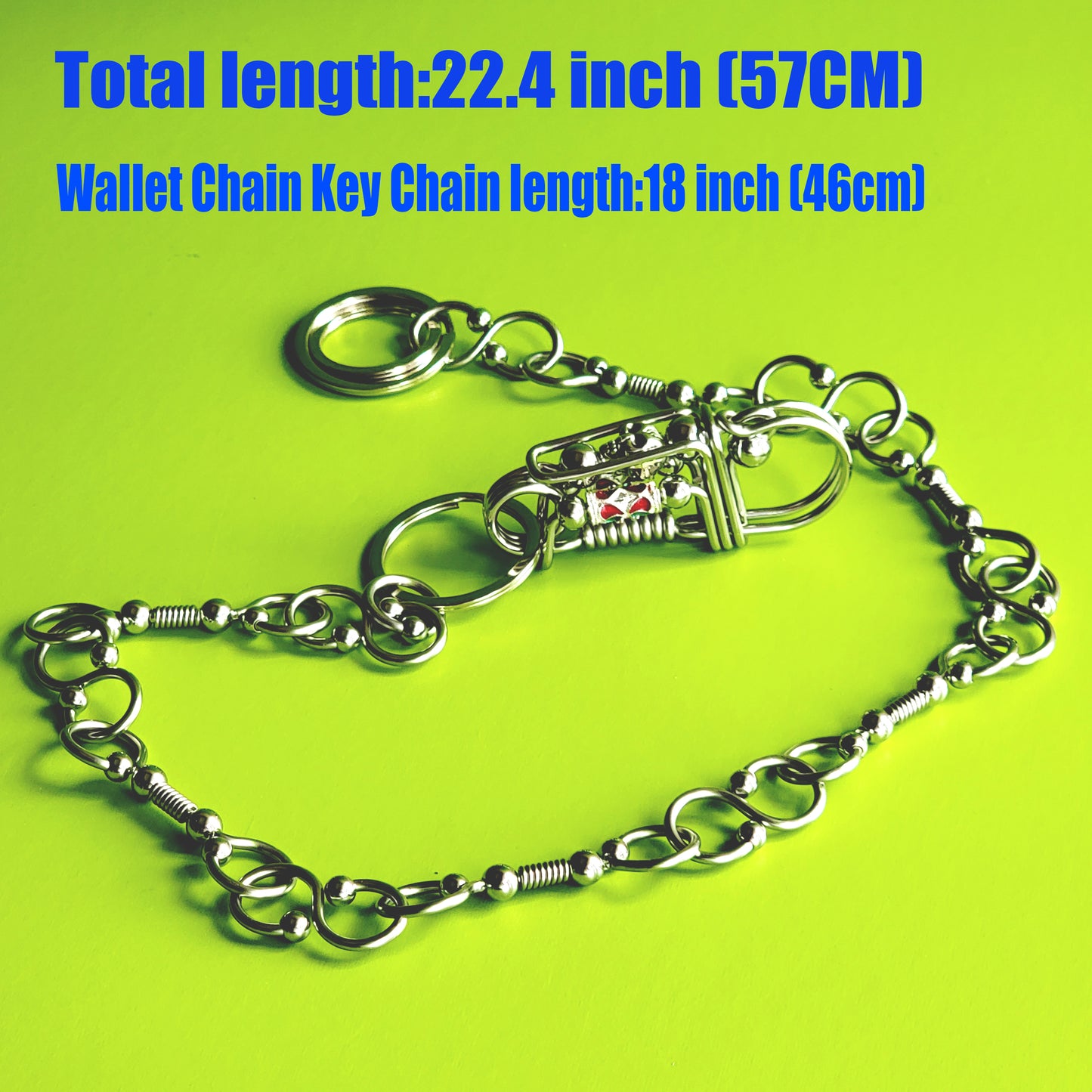 New Men Chunky Metal Thick Wallet Chain Link KeyChain Biker Jeans Women Strong