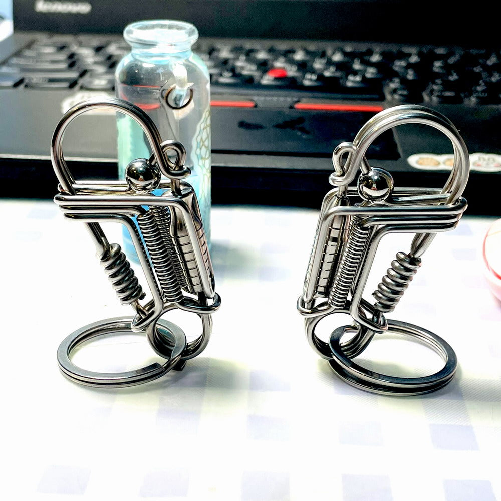 Bullet and vase style handmade wire keychain